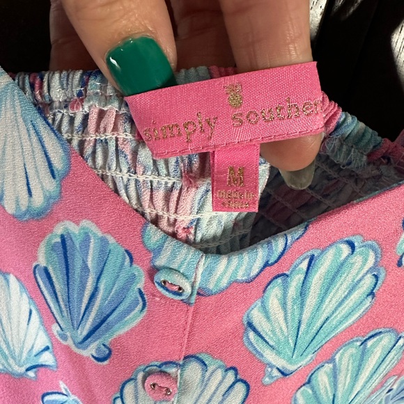Simply Southern Pink and Blue Seashell Dress - Picture 5 of 5